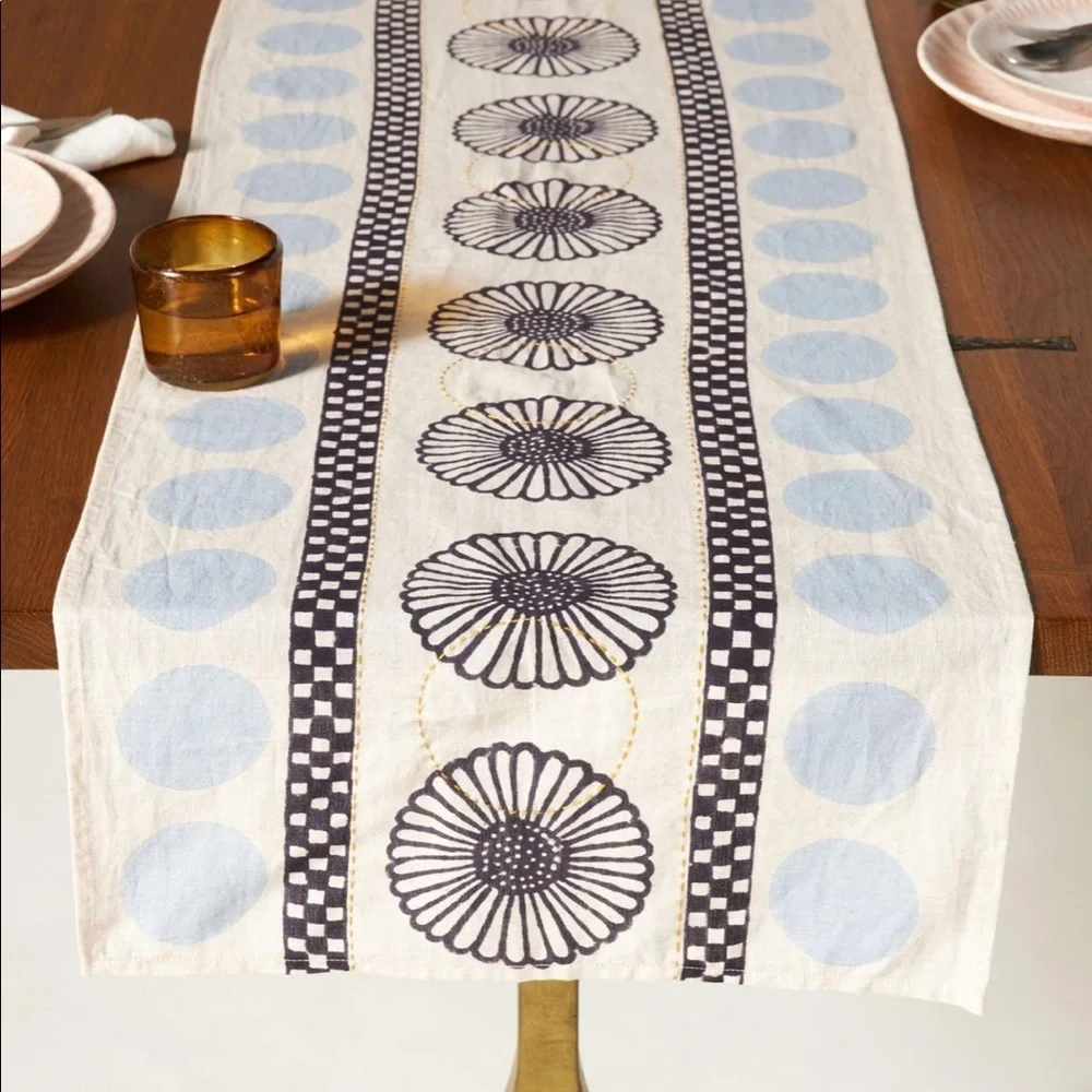 New! Anthropologie-Jen Hewett Blockprinted Table Runner